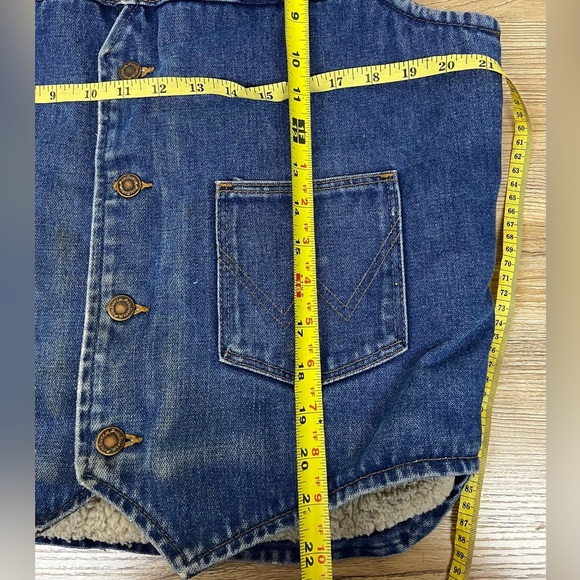 Wrangler Vintage 70s Sherpa Lined Denim Vest Size L - Picture 9 of 9